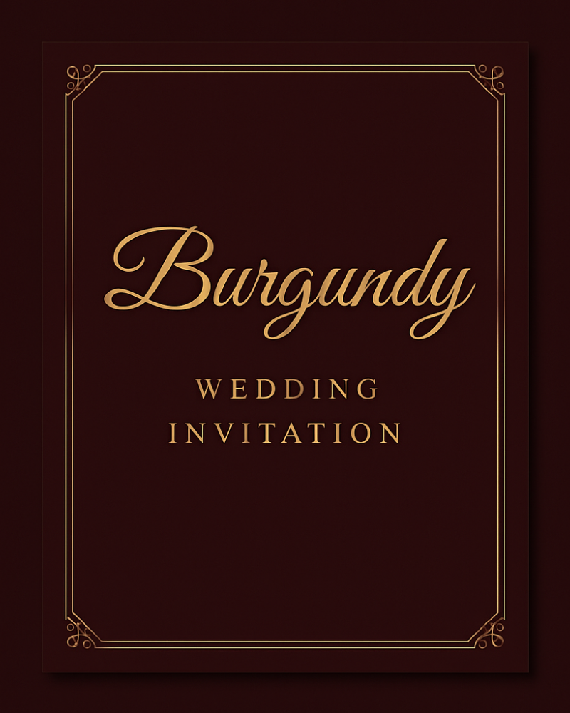 Burgundy wedding invitation