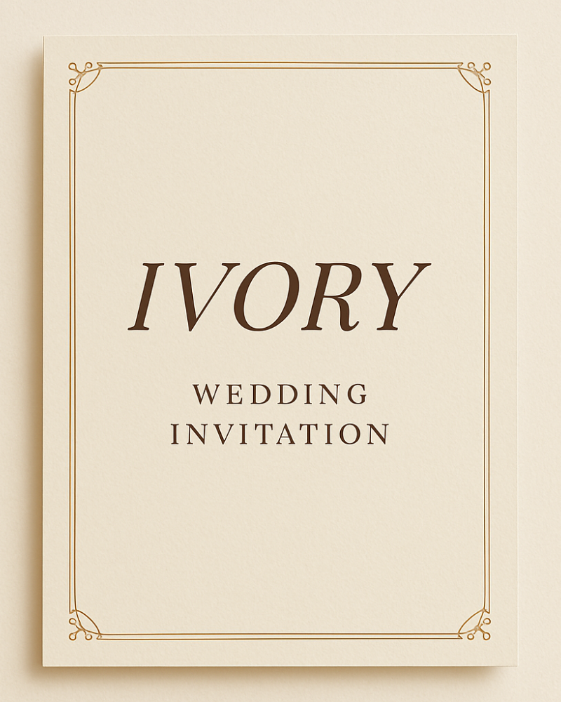 Ivory wedding invitation